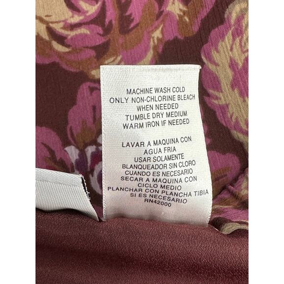 Jaclyn Smith Skirt Women 10 Purple Burgundy Maxi A-Line Floral Fairy Boho Office - Picture 4 of 4